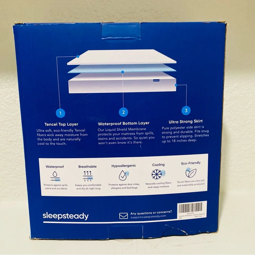 Tencel Mattress Protector Waterproof, Ultra Soft, Naturally Cooling & Breathable